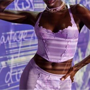 Savage X Fenty SET | Glow Lavender Corset & Skirt Set | Medium